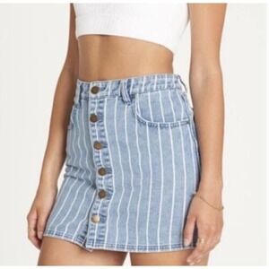 Billabong Denim Striped Mini Skirt